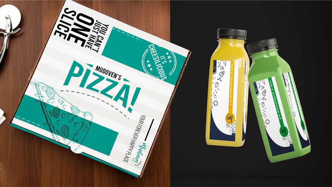 Custom Pizza Box Box and Liquid Bottle Fluid Asset Graphics